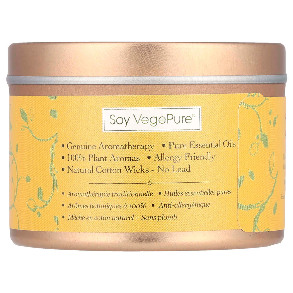 Aroma Naturals, Soy VegePure®, жестяная свеча для путешествий, расслабляющая лаванда и мандарин, 79,38 г (2,8 унции)