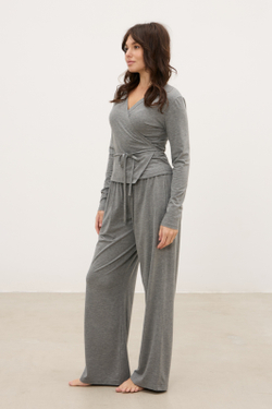 Брюки TWO SKIN, серый меланж