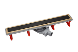 Душевой лоток Pestan Confluo Premium Gold Black Glass Line 650 черное стекло/позолоченная сталь 13100097