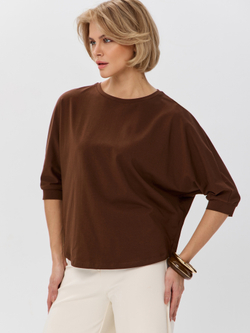 Свободная футболка летучая мышь с рукавом 3/4