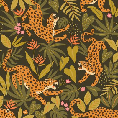 Леопарды в тропических джунглях