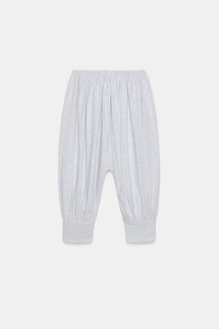 ZARA УКОРОЧЕННЫЕ БРЮКИ-ШАРЫ, СЕРЫЙ МЕЛАНЖ