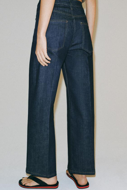 ZARA ДЖИНСЫ WIDE LEG С ВЫСОКОЙ ПОСАДКОЙ — ZW COLLECTION, СИНИЙ