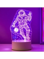 Светильник 3D ночник RISALUX «Космонавт», LED RGB, от сети,