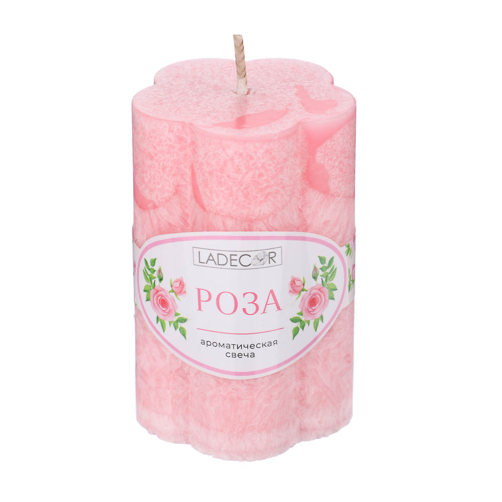 LADECOR Свеча столбик в форме цветка, парафин, 5x7,5 см, 6 цветов