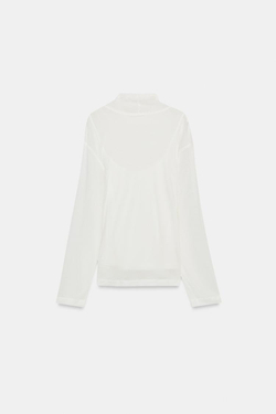 ZARA ФУТБОЛКА ИЗ ЛИОЦЕЛЛА И ЛЬНА, БЕЛЫЙ