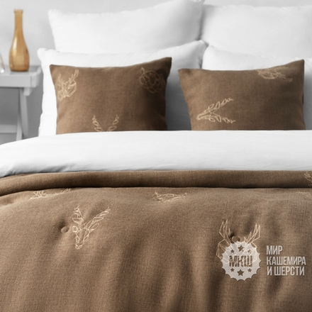 Покрывало с вышивкой для спальни ЛУККА (арт. BL02-292-04) - капучино