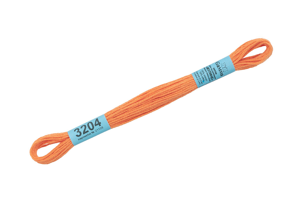 Мулине  "Gamma", 100% хлопок, 8 м, №3204