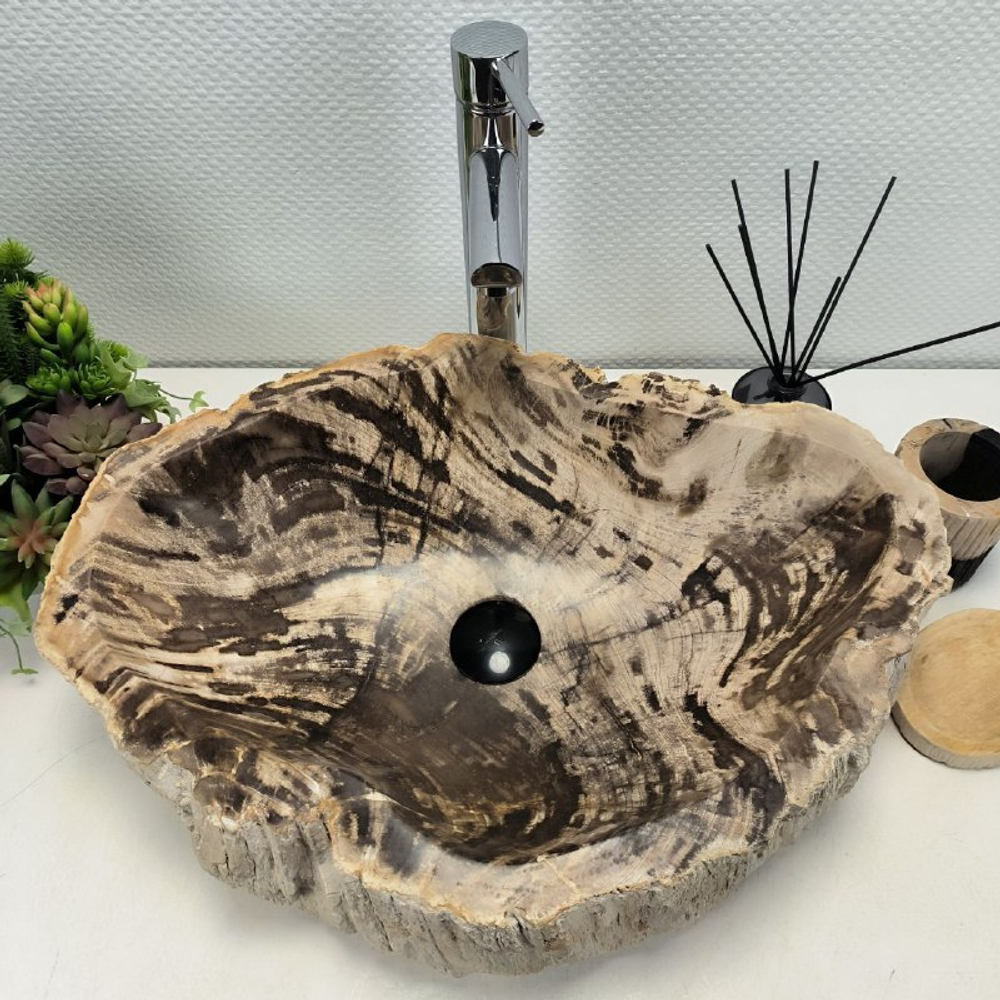 Раковина из окаменелого дерева OD-62159 56*42*15