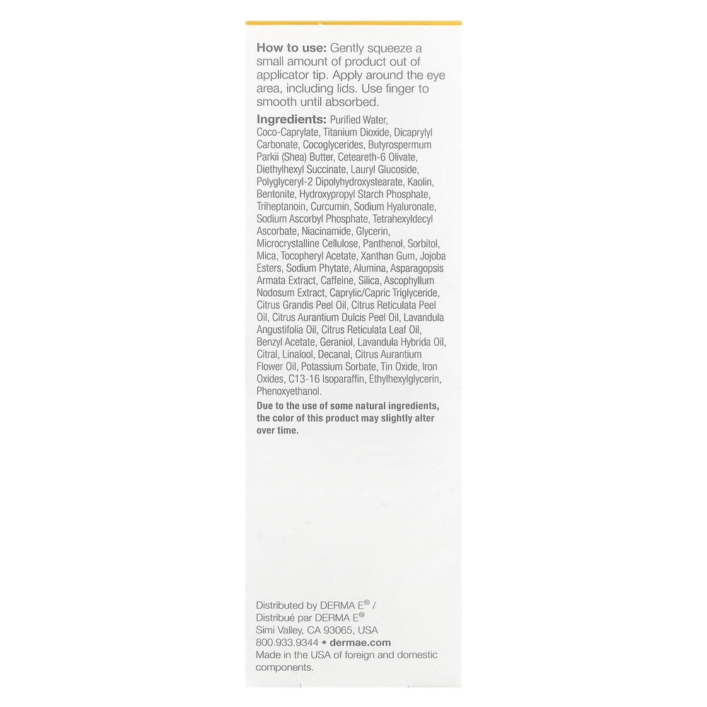DERMA E, крем с витамином С от темных кругов под глазами, 14 г (0,5 унции)