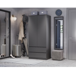 Шкаф двухстворчатый Симпл ШК-03, графит