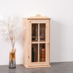 Шкаф навесной Бритта 1 дверь с карнизом из массива сосны для кухни и ванной, в натуральной отделке