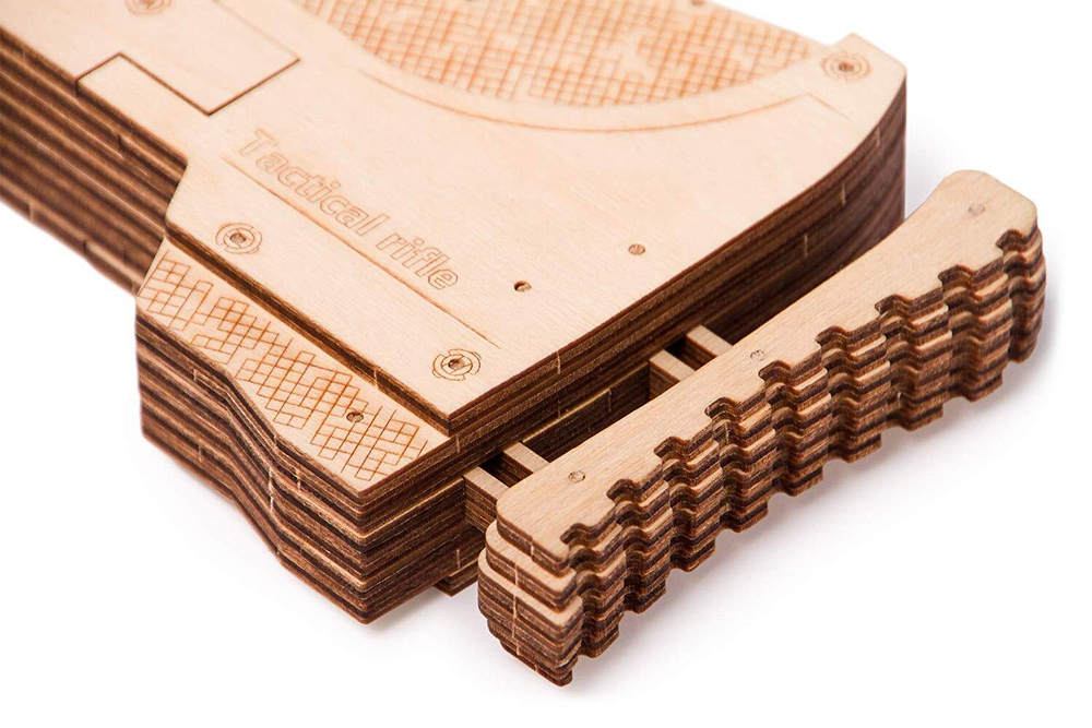 Механическая сборная модель Wood Trick Штурмовая винтовка USG-2
