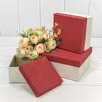 Коробка 17х17х9.5 см Набор 3 шт (Белый, Красный)