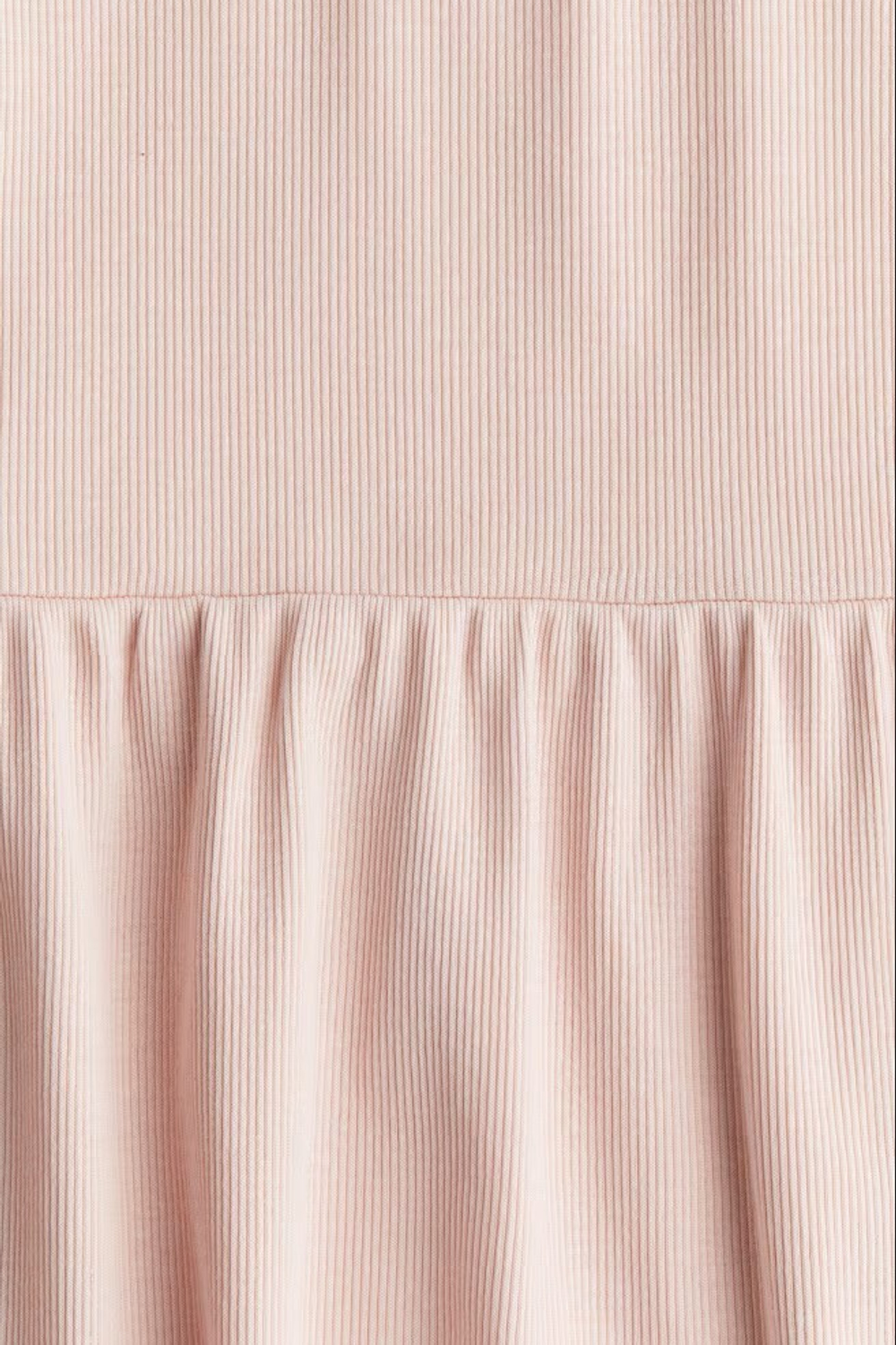 H&M Трикотажное платье в рубчик, светло-розовый