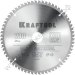 KRAFTOOL Multi Material 210х30мм 64Т, диск пильный по алюминию