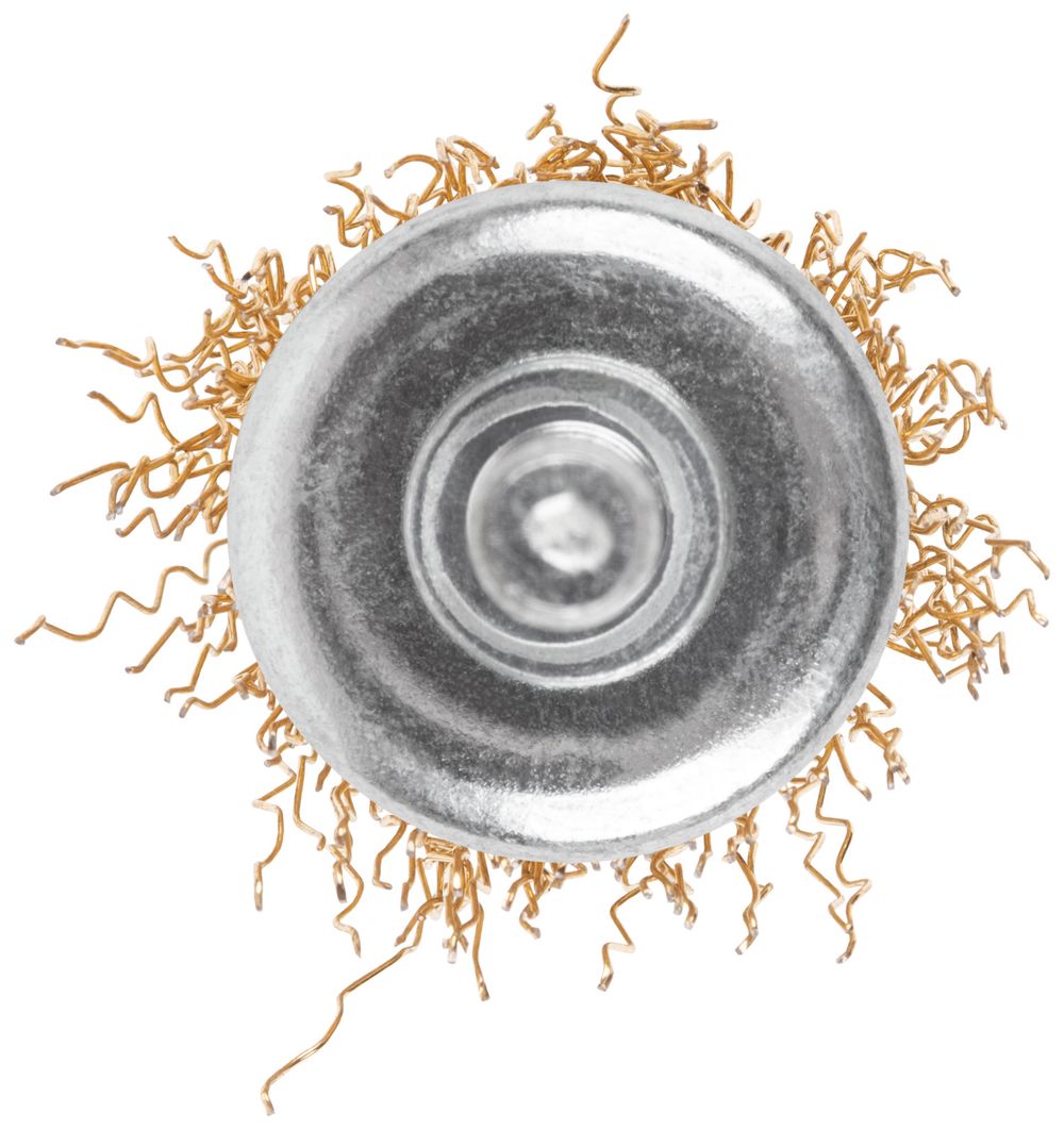 Щетка для дрели, тип "Чашка", латунированная витая проволока 0,3 мм, 25 мм, cutop profi, 82-541