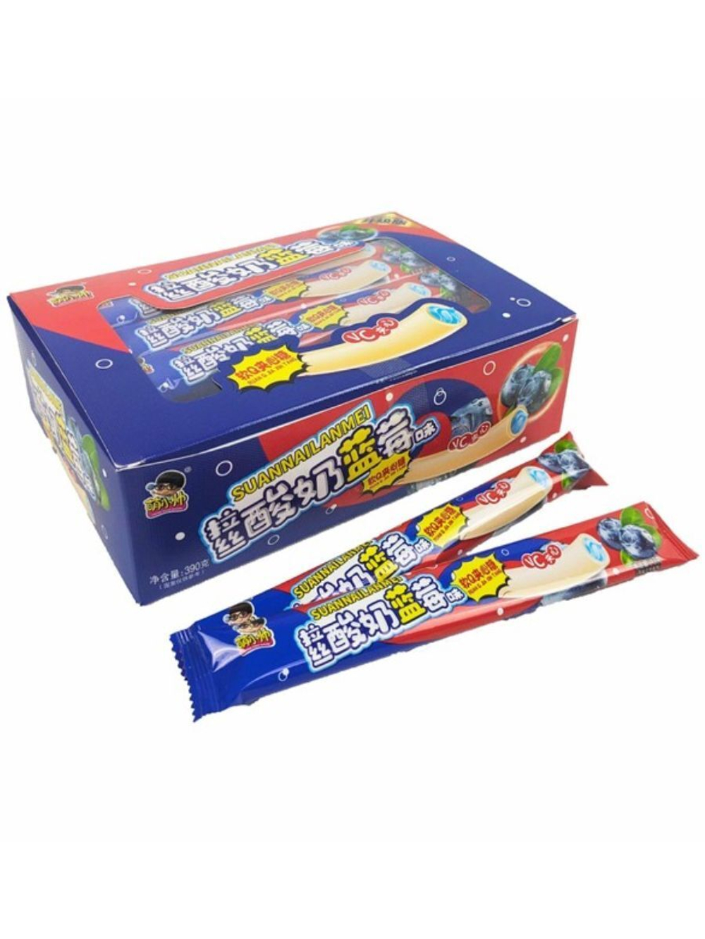 Жевательные конфеты тянучки со вкусом Черники 390 г
