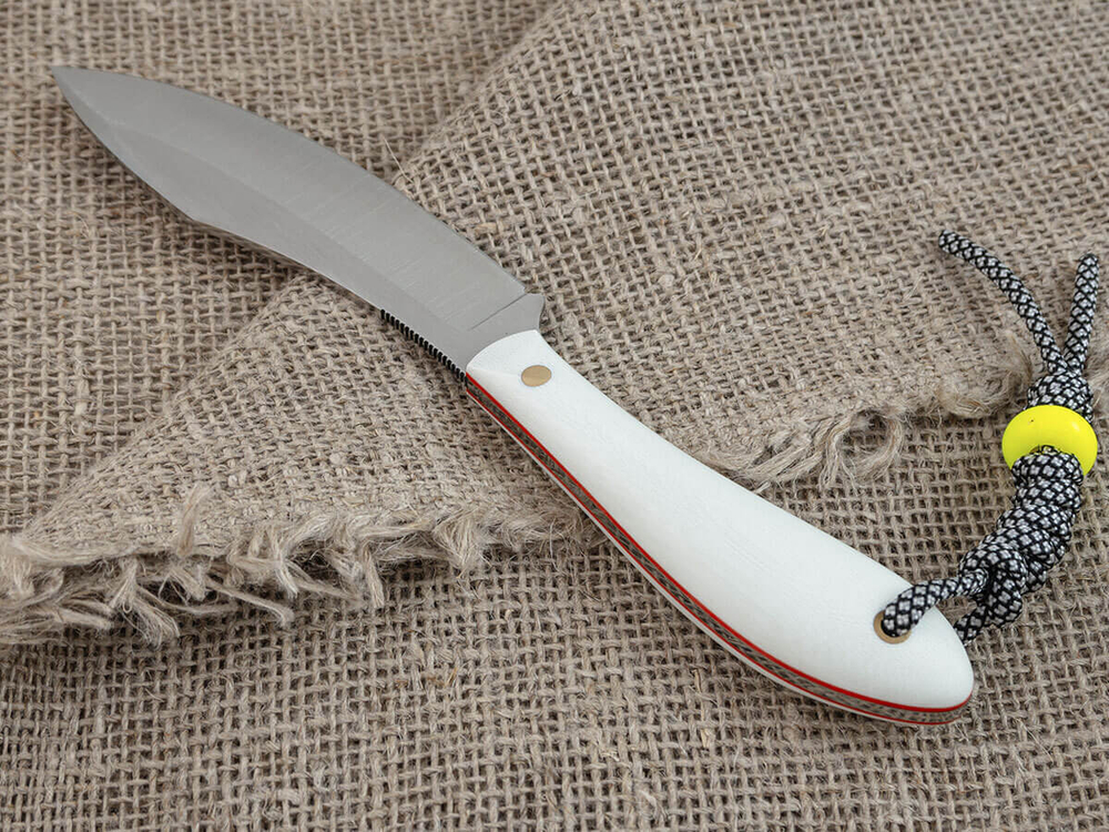 Нож для бушкрафта "Канадец", сталь VG-10/Elmax, рукоять G10 (белая)