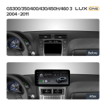 Магнитола для Lexus GS S190 2005-2012 (ШГУ цветной) - Teyes LUX ONE ROUND монитор 12.3" 2K QLED на Android 10, CarPlay, 4G SIM-слот