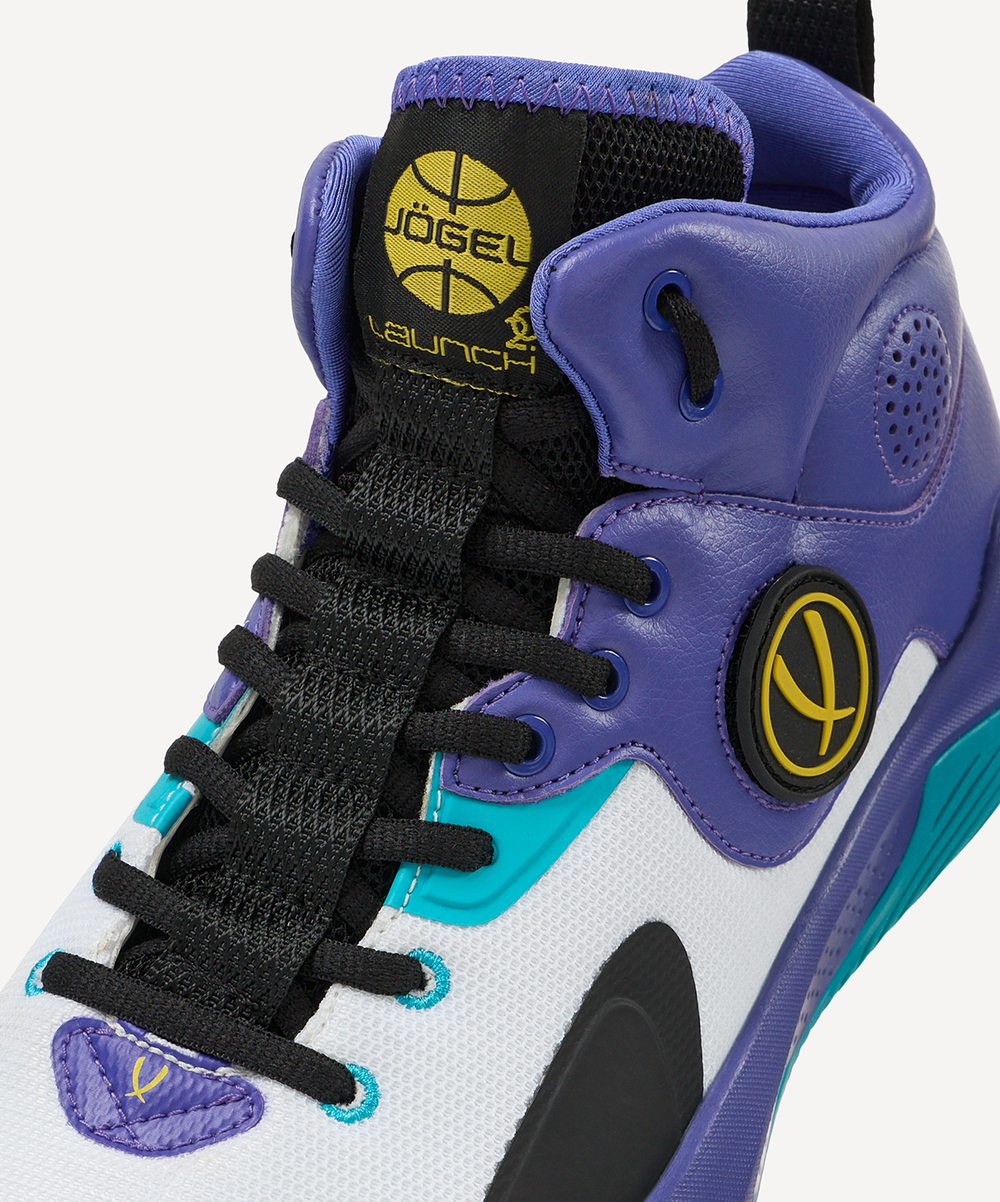 Кроссовки баскетбольные JÖGEL Launch 2.0 MID, белый/фиолетовый/голубой