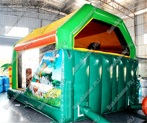 Коммерческий надувной батут "Зверинец с крышей"