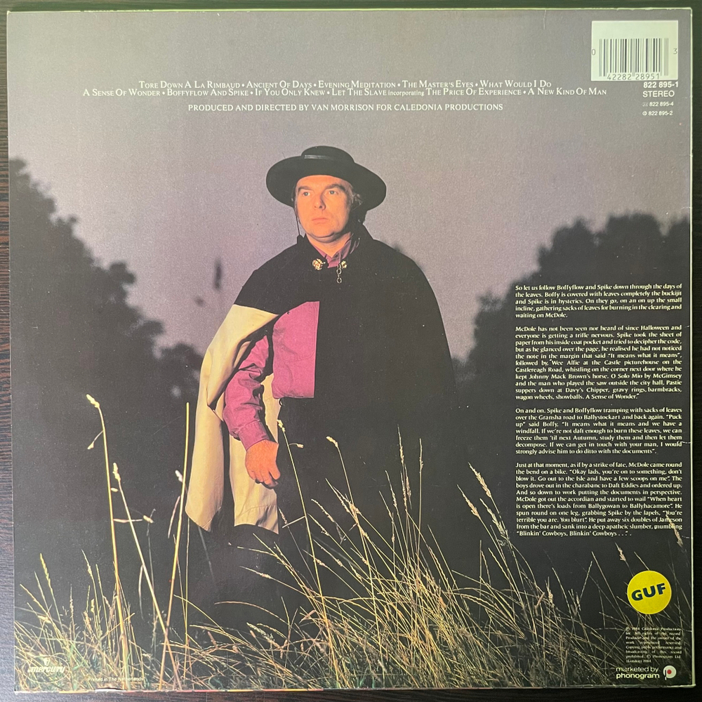 Van Morrison ‎– A Sense Of Wonder (Голландия 1984г.)