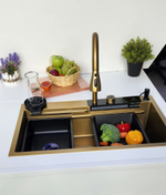 Многофункциональная кухонная мойка из нержавеющей стали BZ9953QH цвета Графит