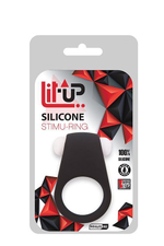 Чёрное эрекционное виброкольцо LIT-UP SILICONE STIMU RING 4 BLACK (Цвет: черный)