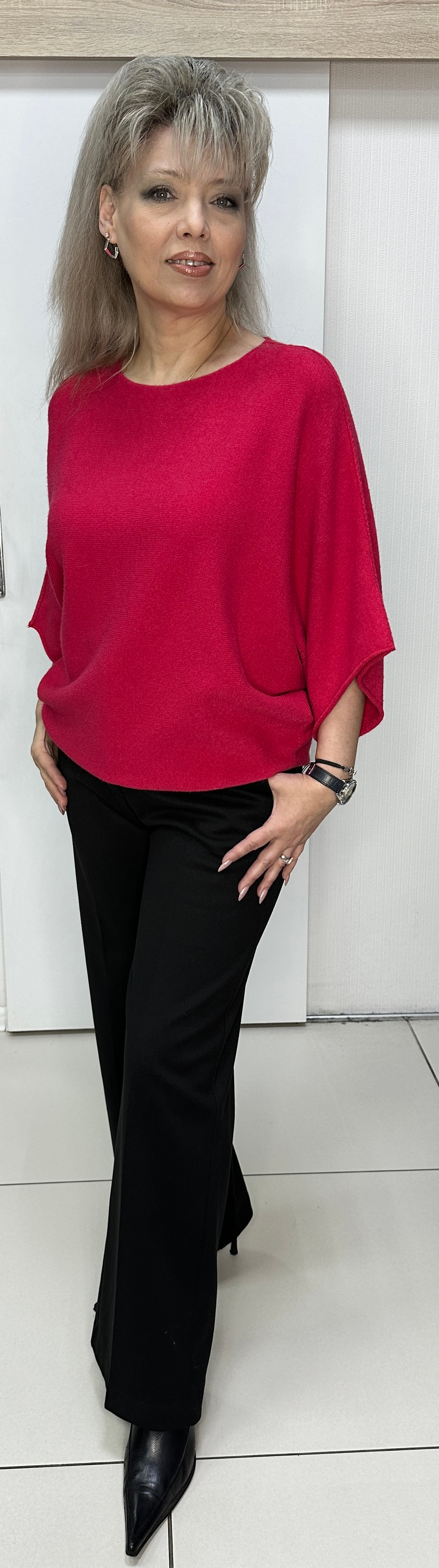 Итальянский джемпер в ягодном цвете