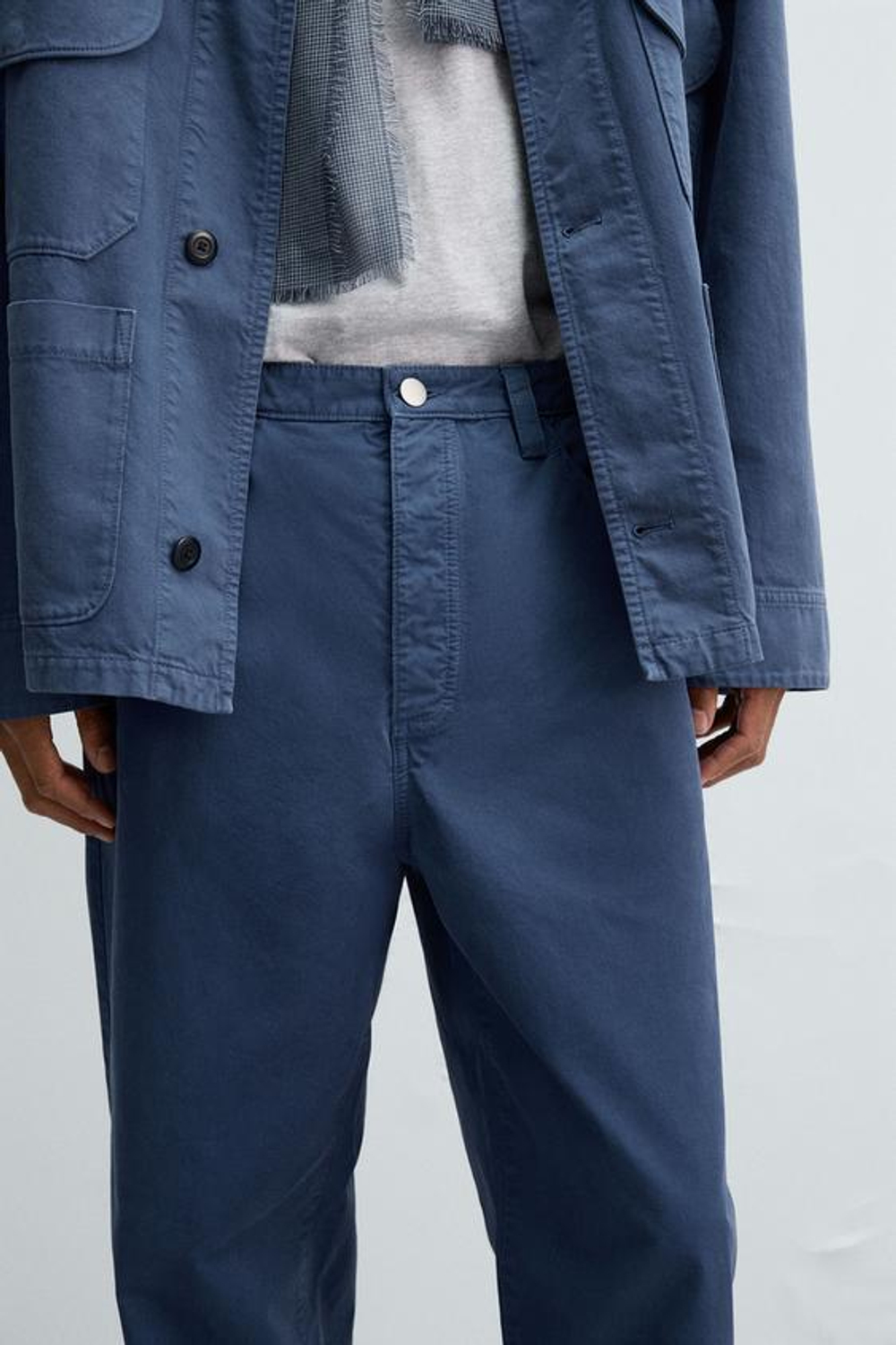 ZARA БРЮКИ STRAIGHT FIT, СИНИЙ