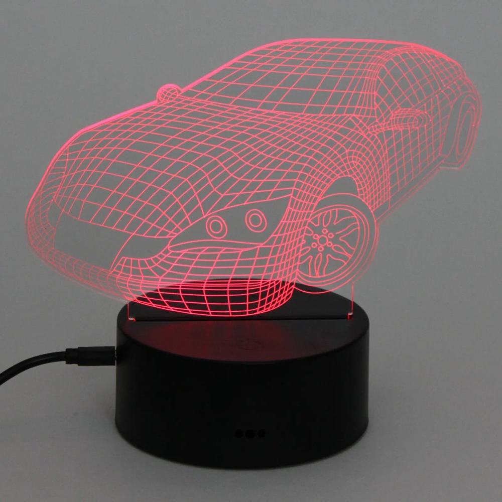Светильник ночник «3D-Тачка» на пластиковой подставке, с включателем USB