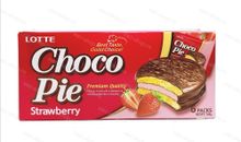 Пирожное LOTTE Choco Pie strawberry, Корея, 168 гр.