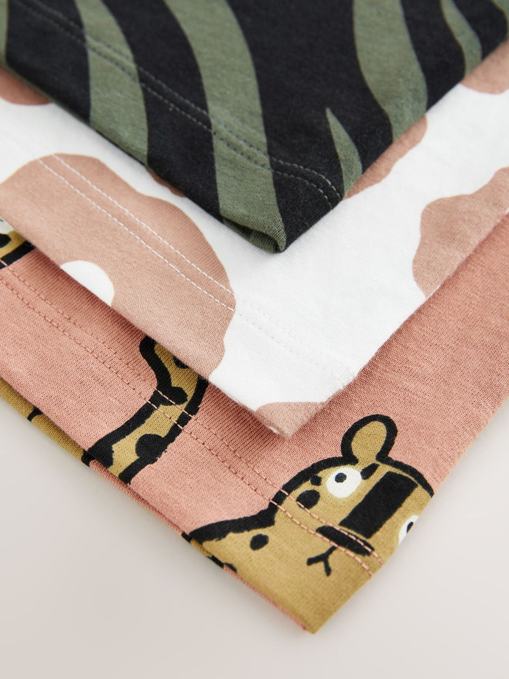 Футболка для мальчика Next E83-463, 3 шт., Хаки, Белый, Розовый