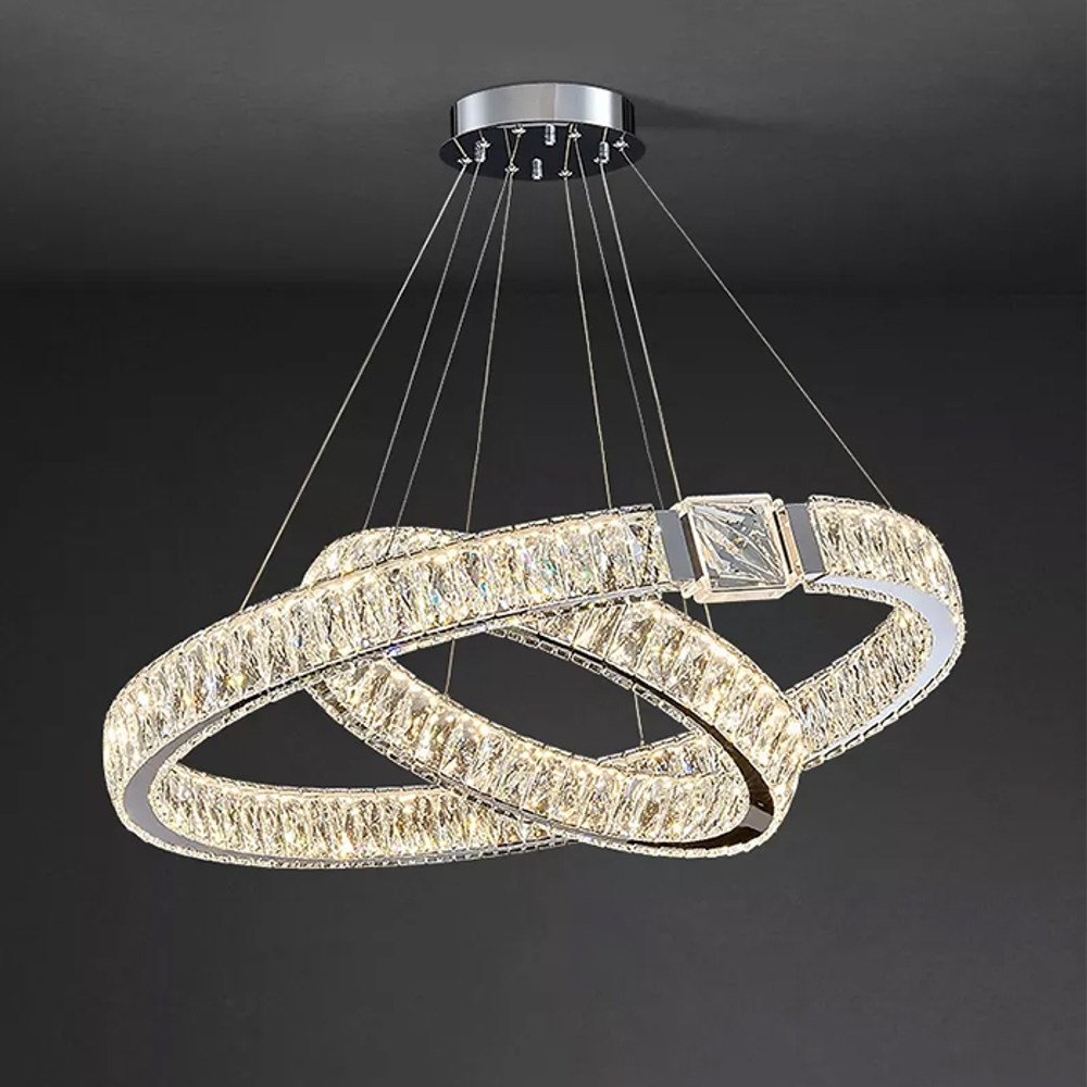 Люстра D8010P/2R/D800+600 silver