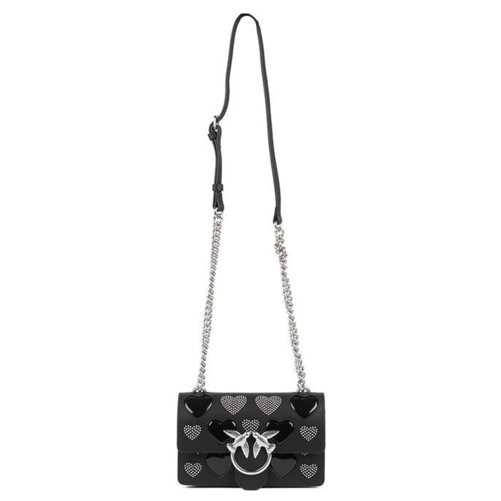 MINI LOVE BAG ICON STUDDED HEART – black