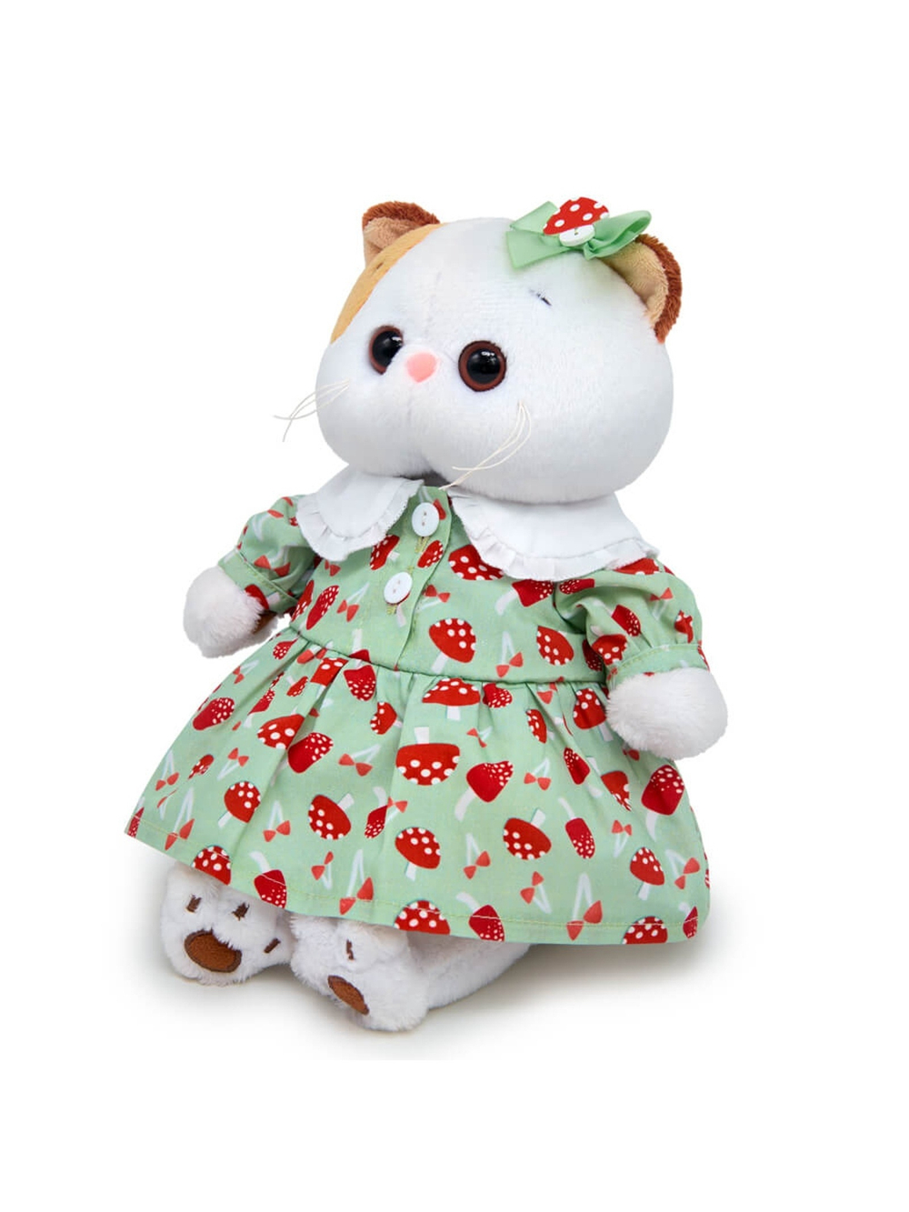 Мягкая игрушка Кошечка Ли-Ли в платье с мухоморами 24 см LK24-146