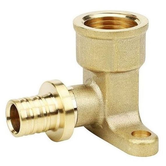 Угол VARMEGA Slide-fit настенный (водороз.) ВР, 20x1/2quot;, Н-50мм, с креп., акс., латунь, VM51612