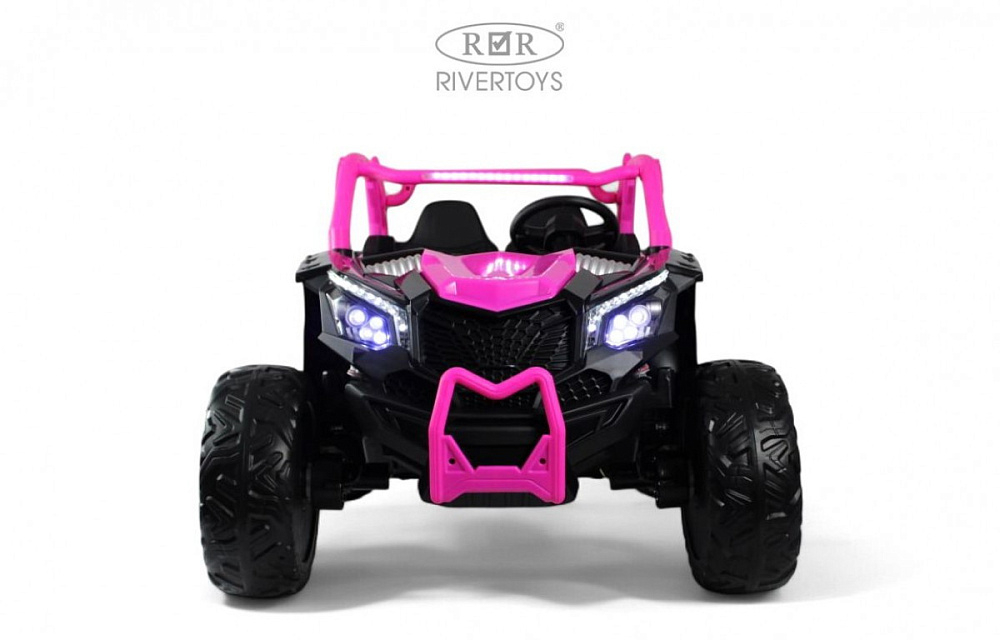 Детский электромобиль RiverToys X707XX BLACK-PINK/черно-розовый