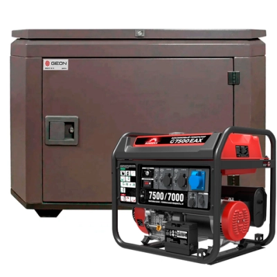 Генератор бензиновый SUNREKA G7500EAX с кожухом Geon 1200 RAL 8019