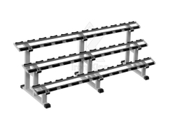 Стойка для профессиональных гантелей 3х ярусная на 18 пар Серый