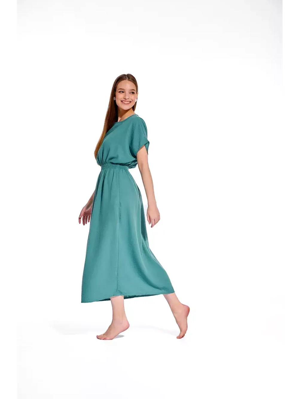 Платье длинное легкое на резинке