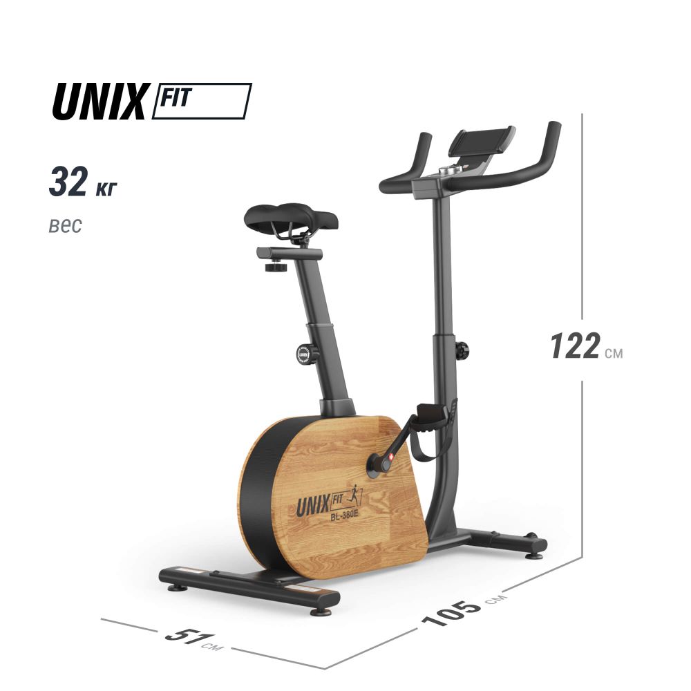 Велотренажер генераторный UNIX Fit BL-380E Wood