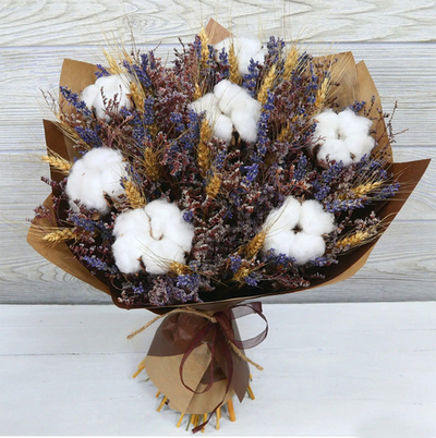 Букет сухоцветов Ароматное поле 30х30 см