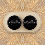 Выключатель 1кл. проходной, керамика, цвет чёрный B1-201-03