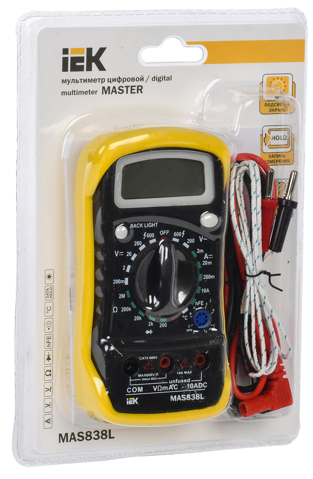 Мультиметр цифровой Master MAS838L IEK