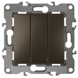 12-1107-13 ЭРА Выключатель тройной, 10АХ-250В, IP20, Эра12, бронза | Эра 12 Бронза