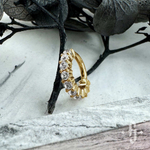 Кликер "Shine" с камнями 1.5мм - Желтое золото - White CZ