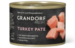 Влажный корм консервы для собак всех пород GRANDORF FRESH Turkey pate из индейки 0,2 кг 6 шт