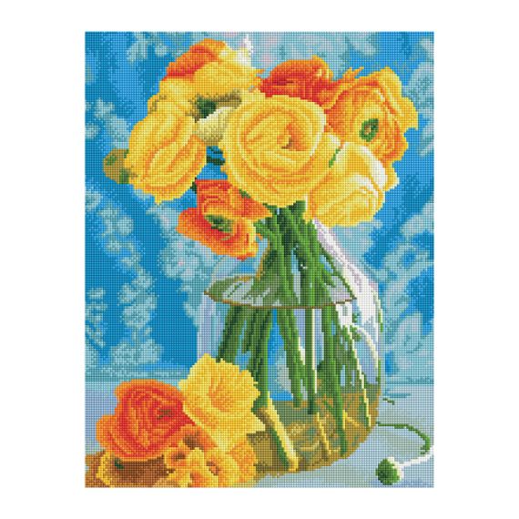Almaz qaşlarla mozaika \ Алмазная мозаика \ Diamond painting Алмазная мозаика ТРИ СОВЫ "Желтый букет", 40*50см, холст на деревянном подрамнике, картонная коробка